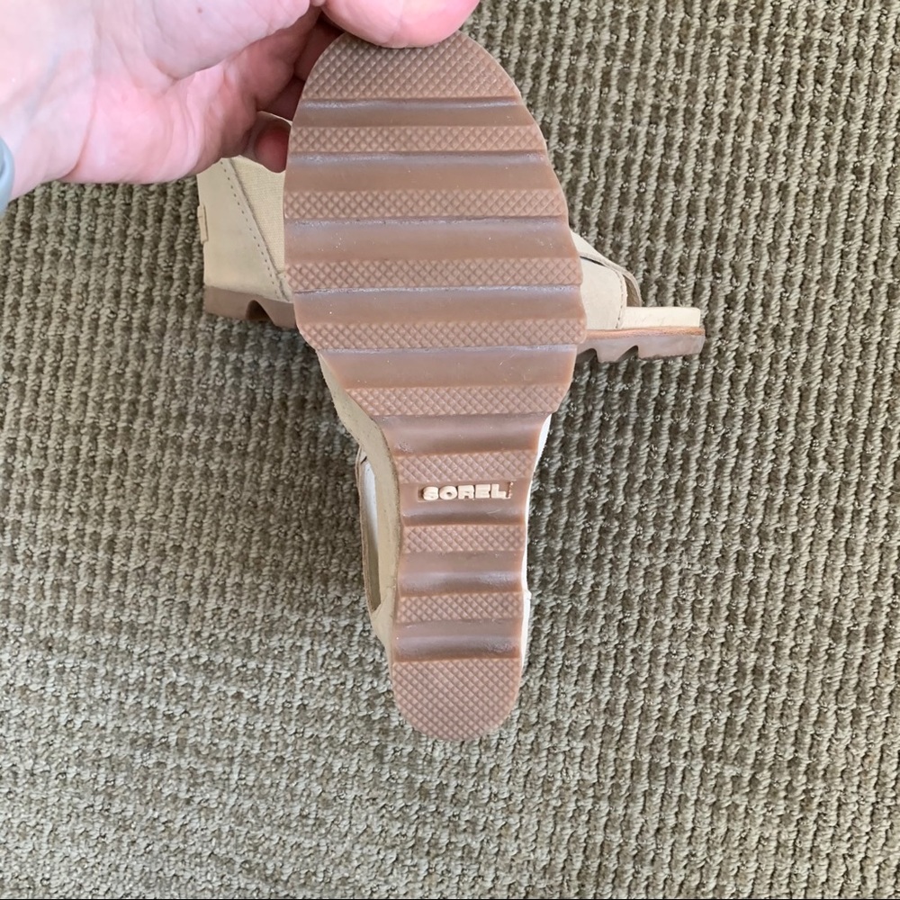 Sorel Joanie II Cream Wedge Sandals - Picture 8 of 10